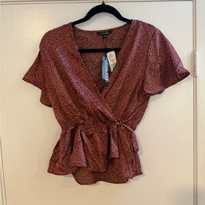 Women's Pink Wrap Blouse